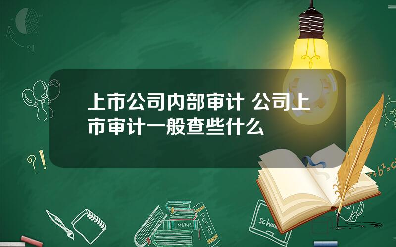 上市公司内部审计 公司上市审计一般查些什么